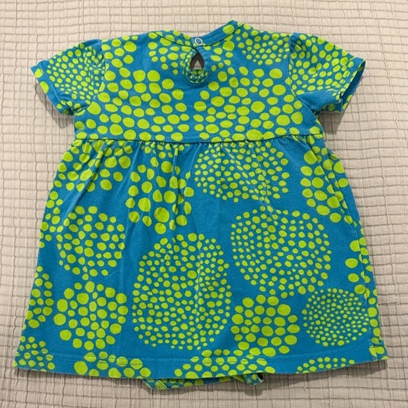 Marimekko Teal and Lime Green Patterned Short Sleeved Dress 80cm - Picture 8 of 8